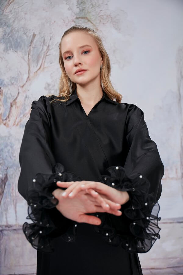 Siyah Aurora Kimono - Görsel 6