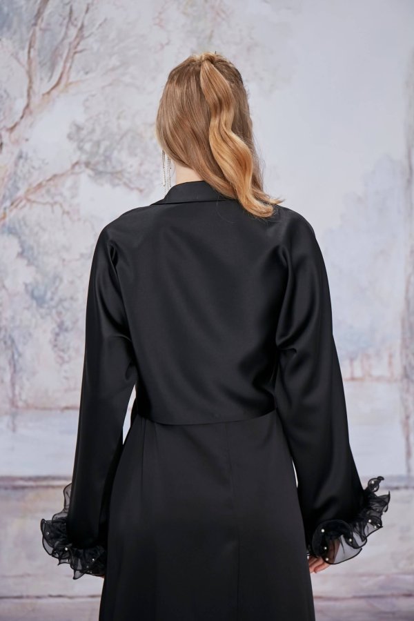 Siyah Aurora Kimono - Görsel 8