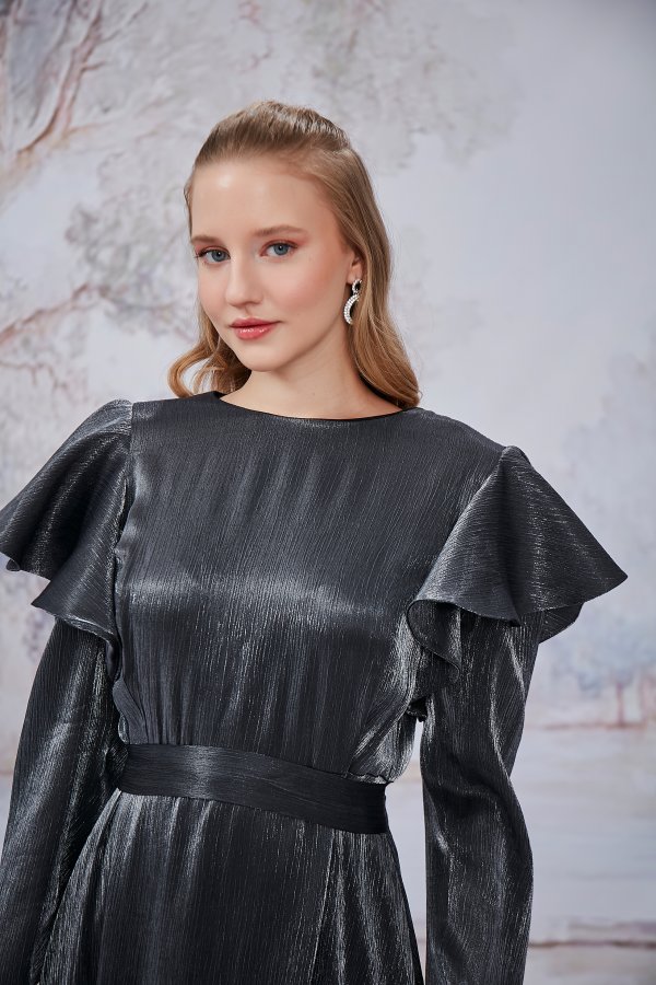 Füme Sofia Elbise - Görsel 6