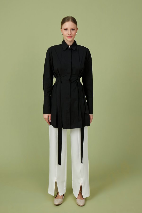 Siyah Artsy Poplin Tunik - Görsel 2