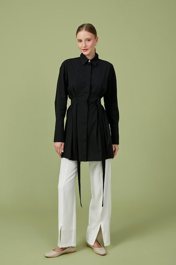 Siyah Artsy Poplin Tunik - Görsel 6