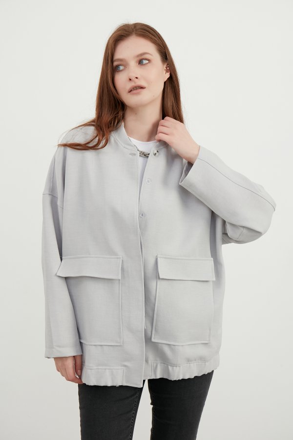 Gri Bomber Ceket