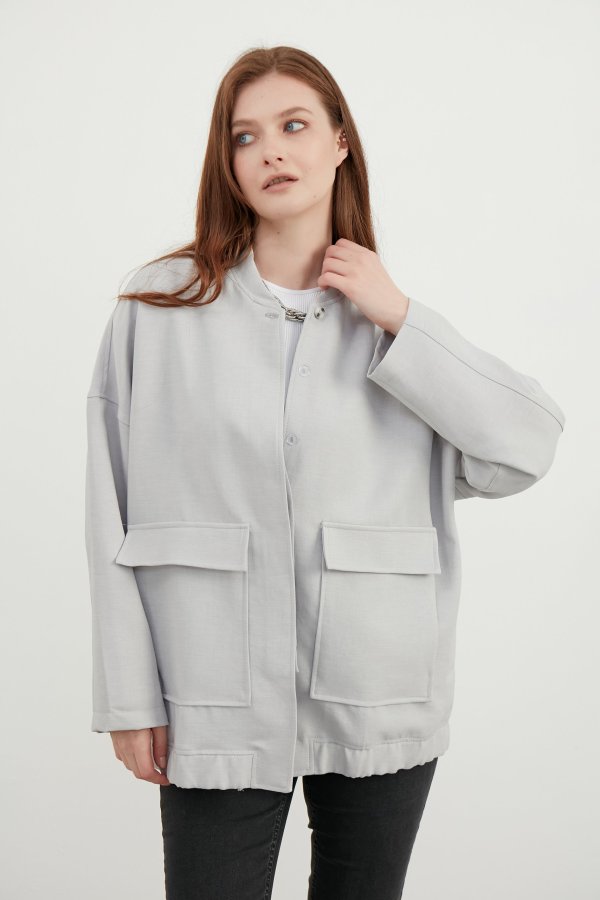Gri Bomber Ceket