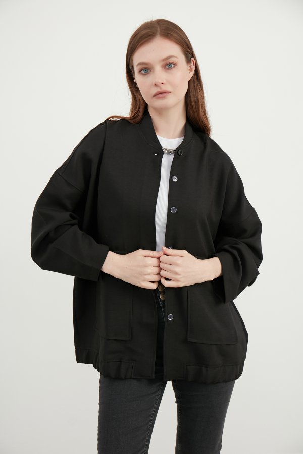 Siyah Bomber Ceket - Görsel 2