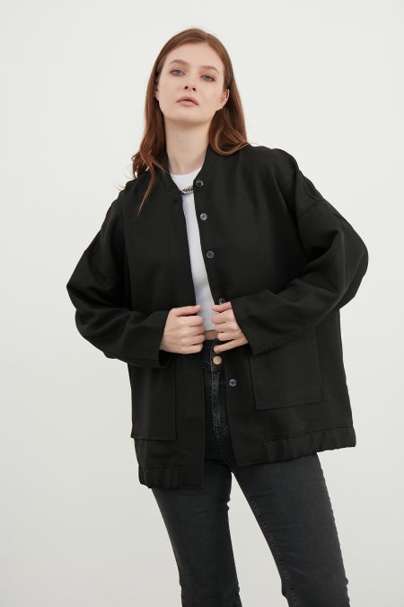 Siyah Bomber Ceket