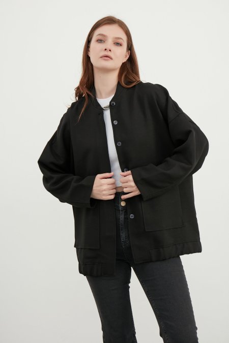 Siyah Bomber Ceket
