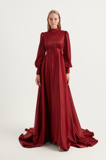 Bordo Kuyruklu Elena Elbise