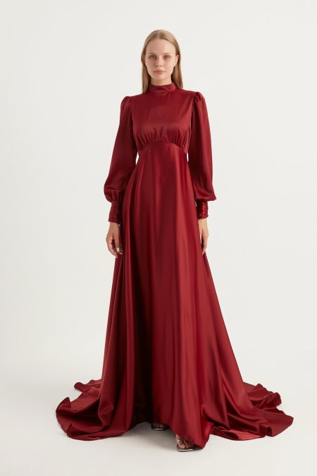 Bordo Kuyruklu Elena Elbise
