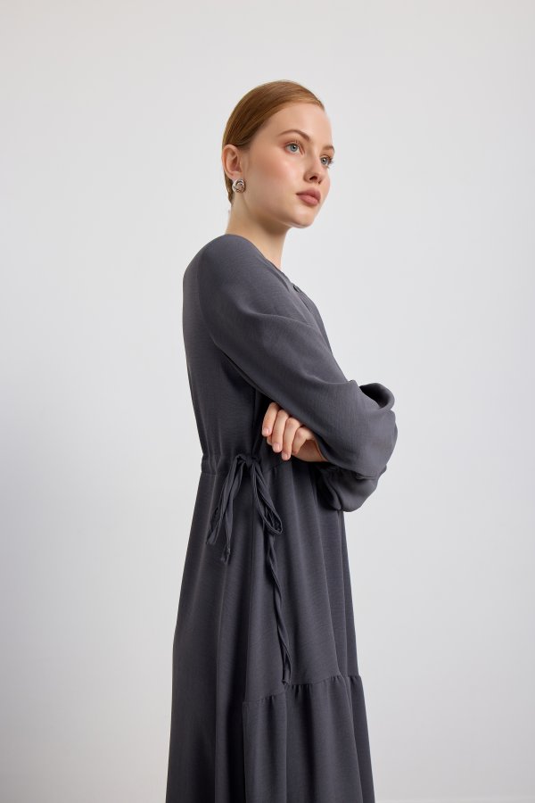 Füme Ayrobin Elbise - Görsel 7