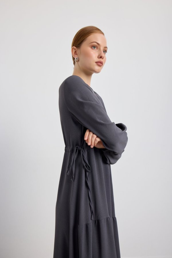 Füme Ayrobin Elbise - Görsel 7