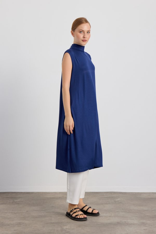 İndigo Sıfır Kol Balıkçı Yaka Body 105cm - Görsel 2