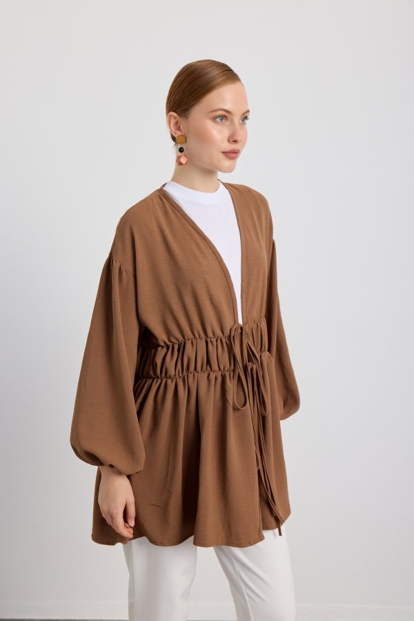 Kahverengi Ayrobin Tunik - Görsel 6