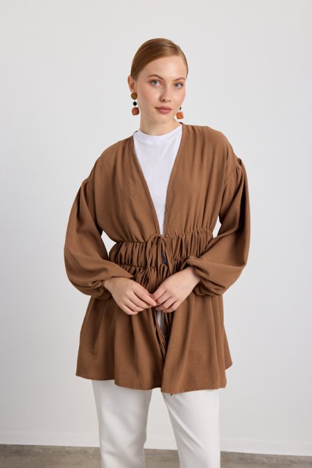 Kahverengi Ayrobin Tunik