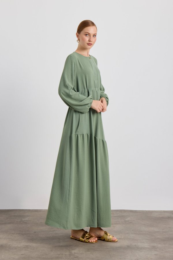 Mint Yeşili Ayrobin Elbise - Görsel 2