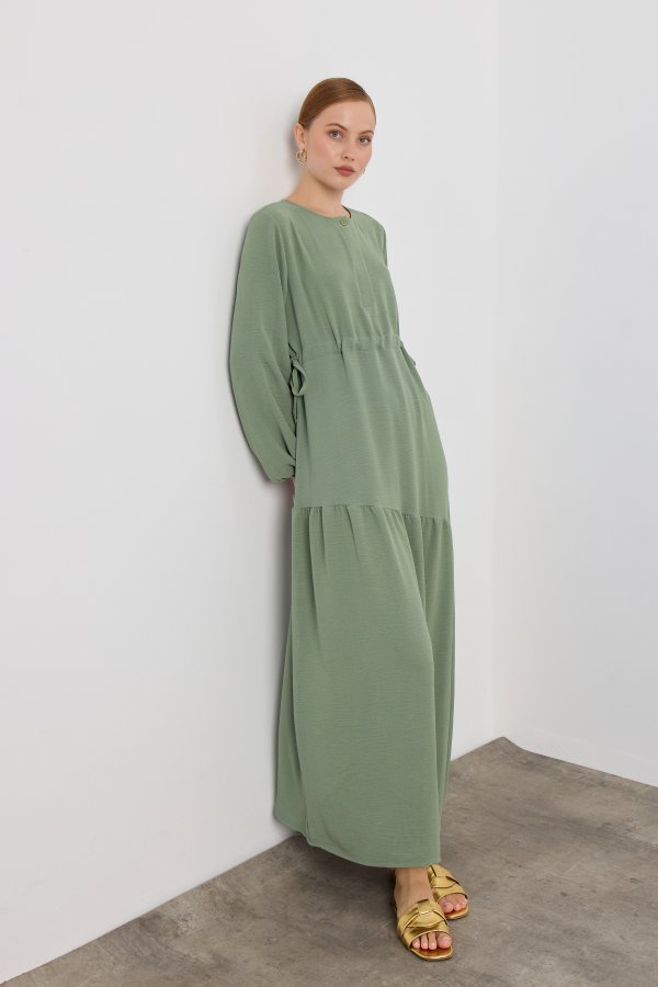 Mint Yeşili Ayrobin Elbise - Görsel 6