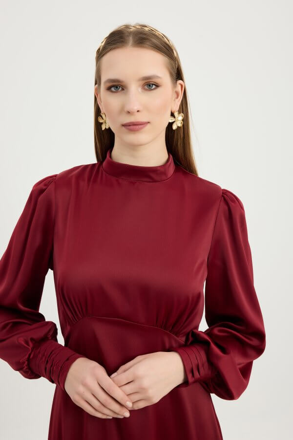 Bordo Elena Elbise - Görsel 6