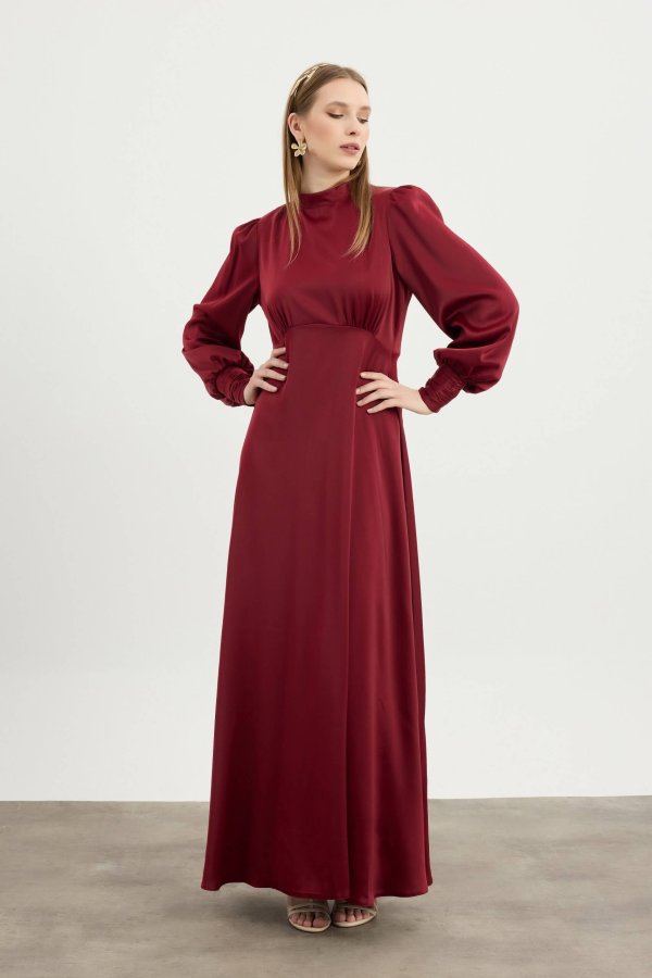 Bordo Elena Elbise - Görsel 3