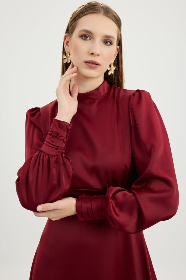 Bordo Elena Elbise - Görsel 5