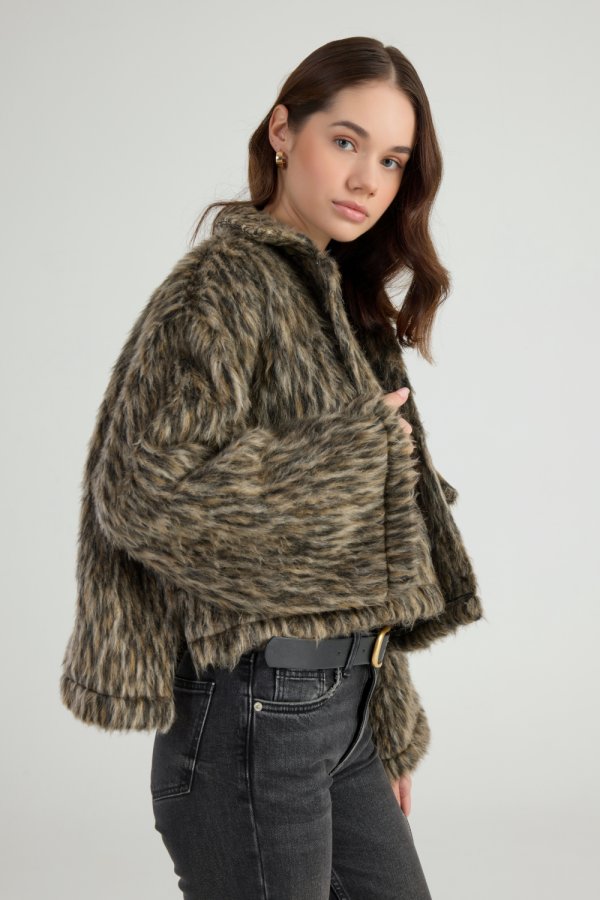 Leopar Desenli Eva Ceket - Görsel 4