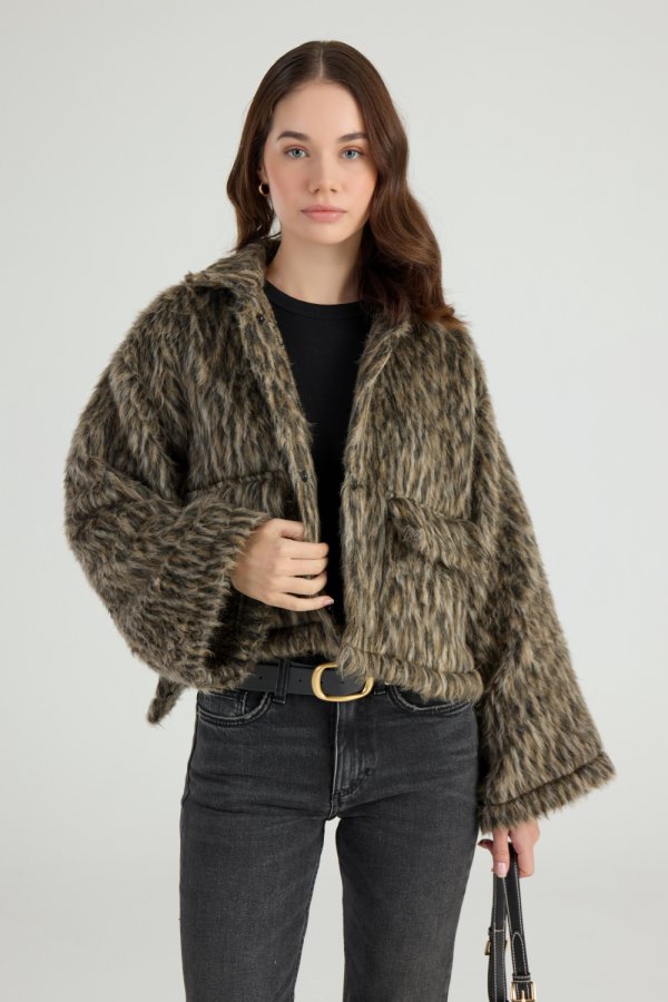 Leopar Desenli Eva Ceket - Görsel 5
