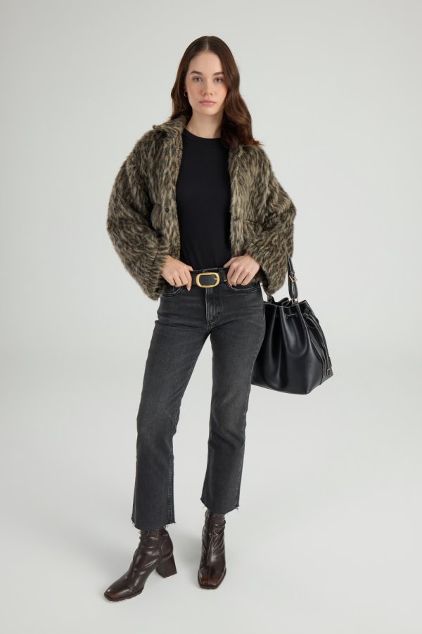 Leopar Desenli Eva Ceket - Görsel 6