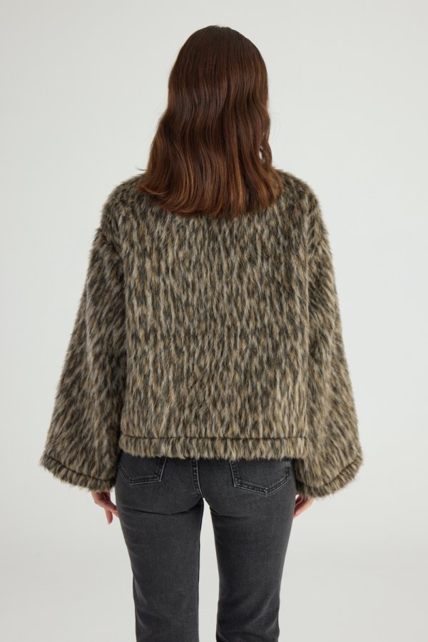 Leopar Desenli Eva Ceket - Görsel 7