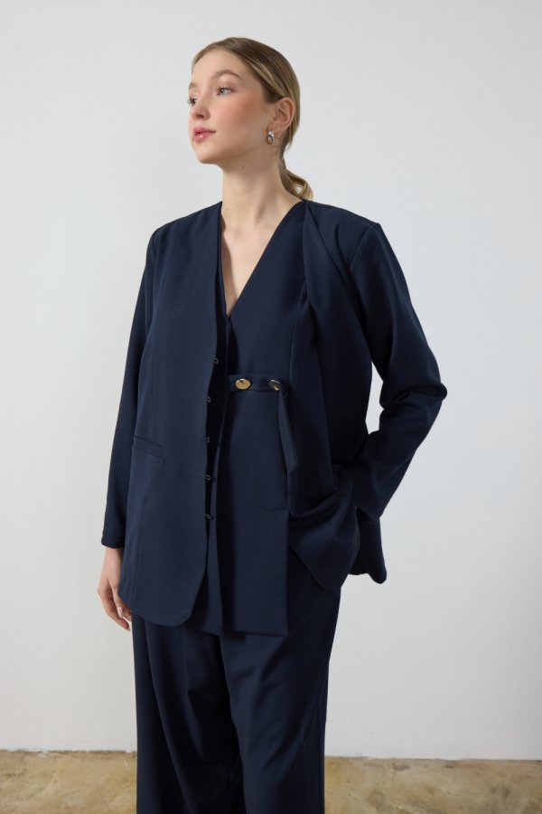 Lacivert Blazer Ceket - Görsel 2