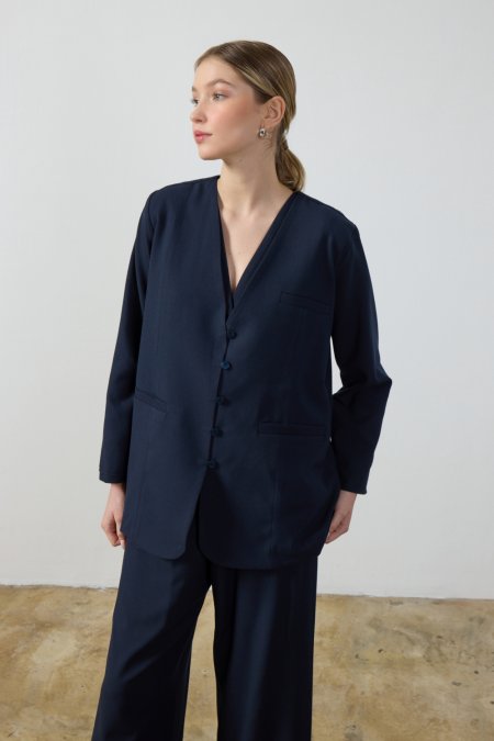 Lacivert Blazer Ceket
