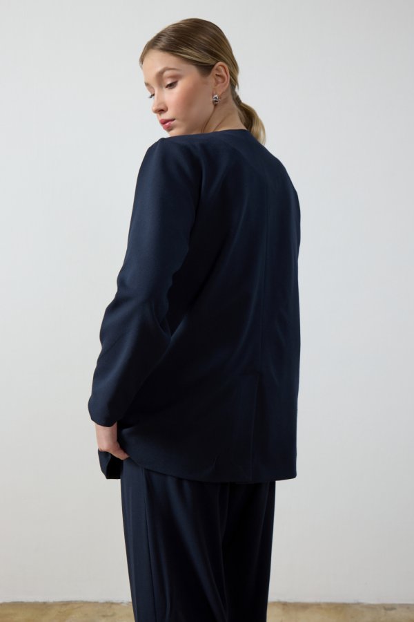 Lacivert Blazer Ceket - Görsel 8
