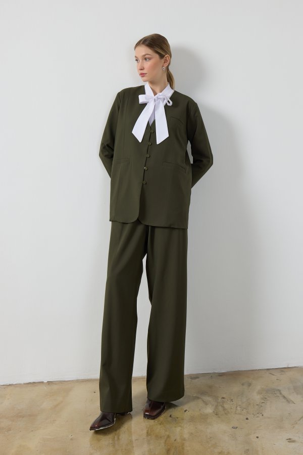 Haki Blazer Ceket - Görsel 6
