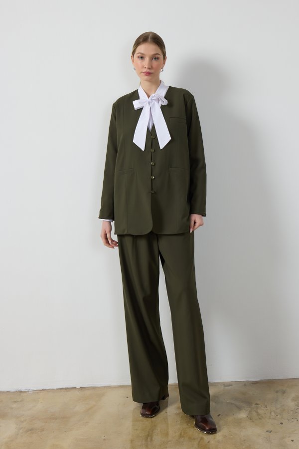 Haki Blazer Ceket - Görsel 5
