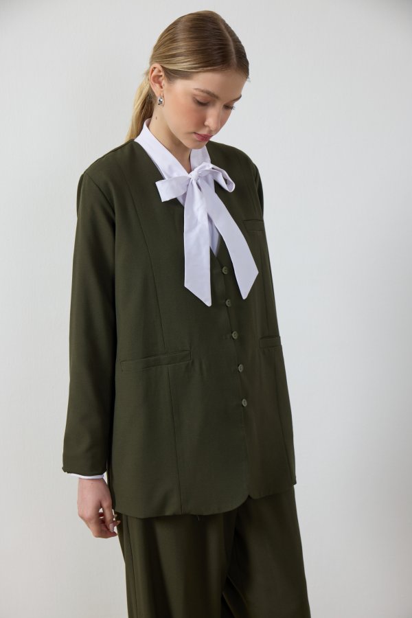 Haki Blazer Ceket - Görsel 2