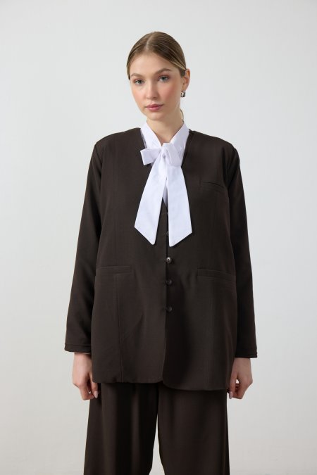 Acı Kahverengi Blazer Ceket