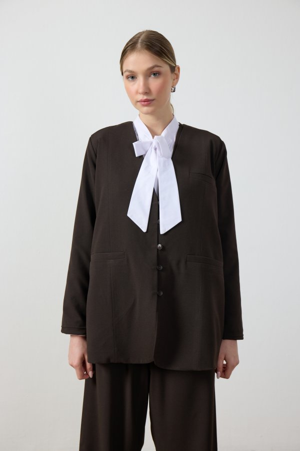 Acı Kahverengi Blazer Ceket