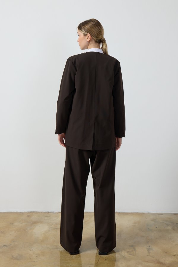 Acı Kahverengi Wide Leg Pantolon - Görsel 6