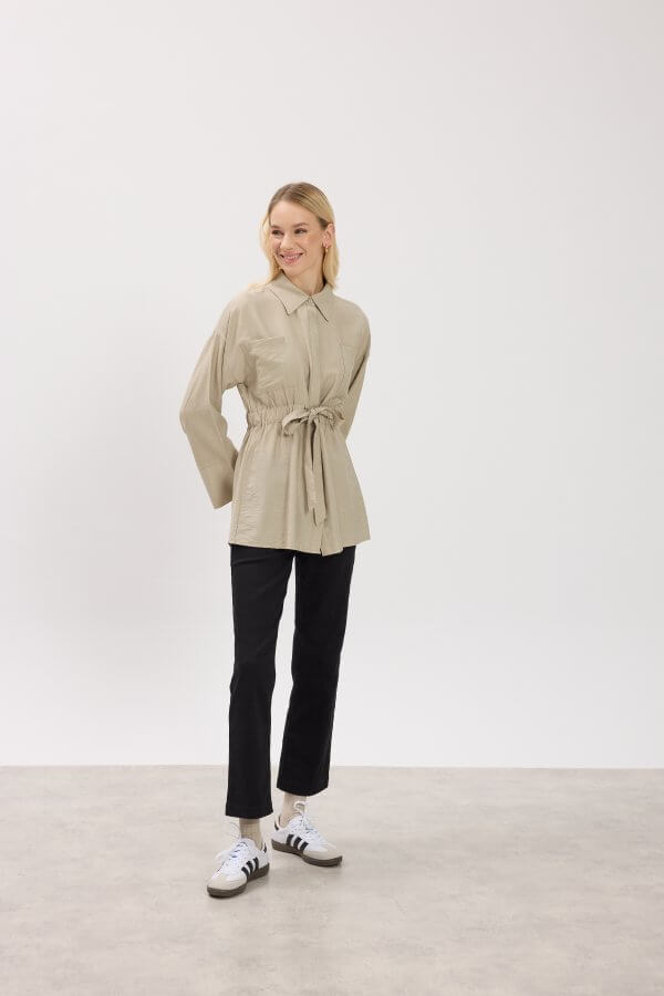 Vizon Yaka Detaylı Paraşüt Sweat - Görsel 7