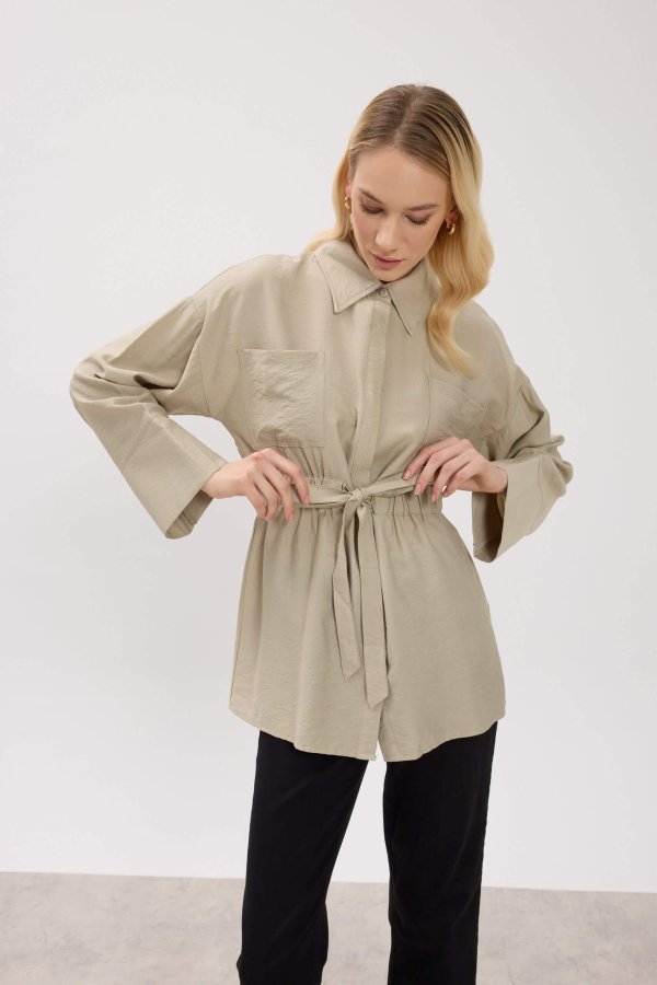 Vizon Yaka Detaylı Paraşüt Sweat - Görsel 8
