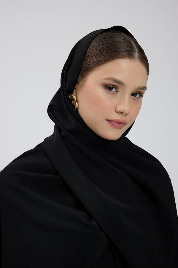 Siyah Kristal Krep Şal - Görsel 5