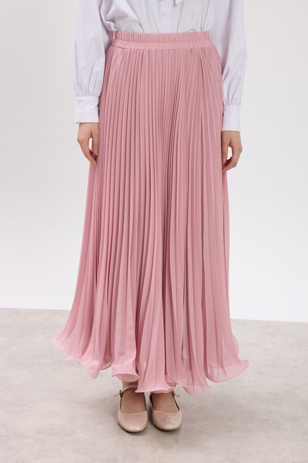 Pembe Misinalı Şifon Etek - Görsel 7