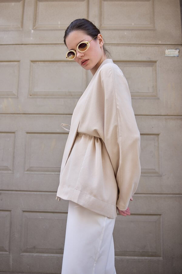 Bej Kraşlı Kimono - Görsel 7