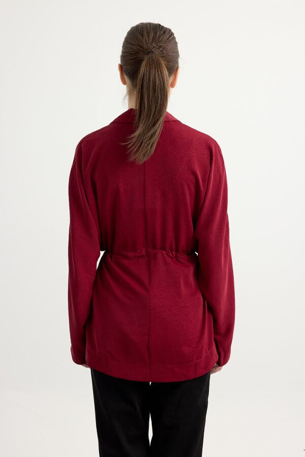 Bordo Kraşlı Kimono - Görsel 7