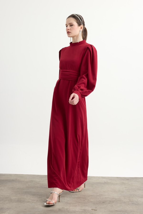 Bordo Nora Elbise - Görsel 2