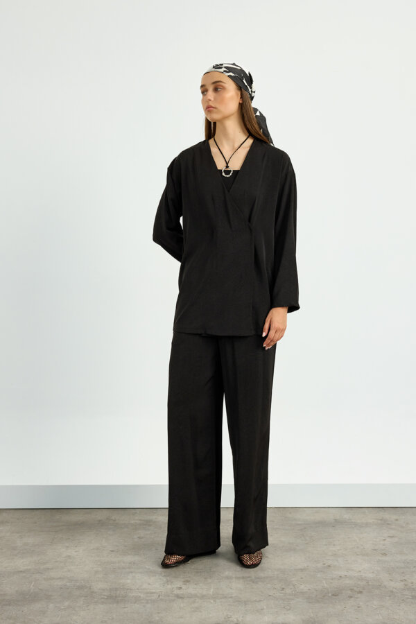 Siyah Kimono Takım - Görsel 5