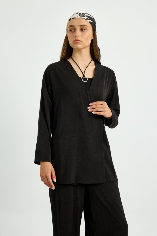 Siyah Kimono Takım - Görsel 6