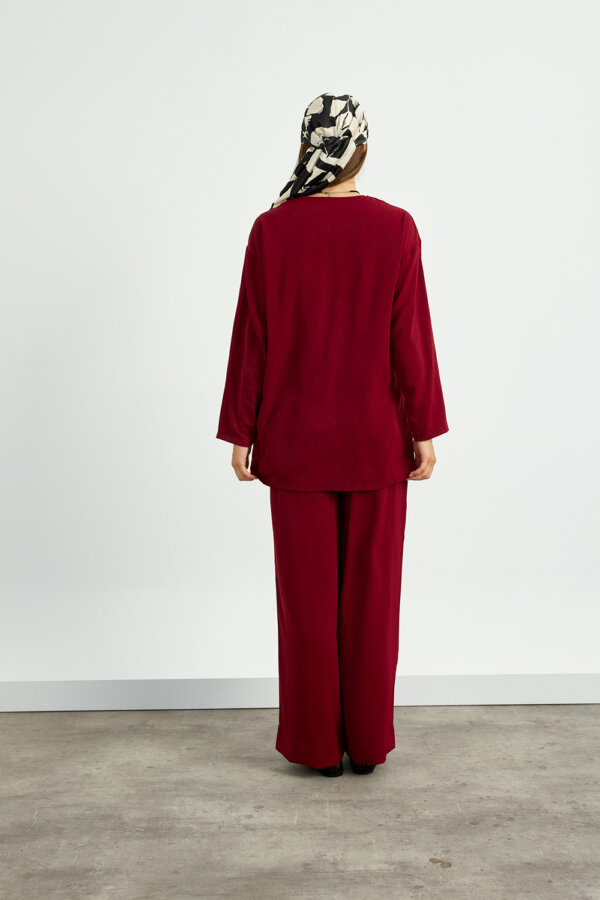 Bordo Kimono Takım - Görsel 9
