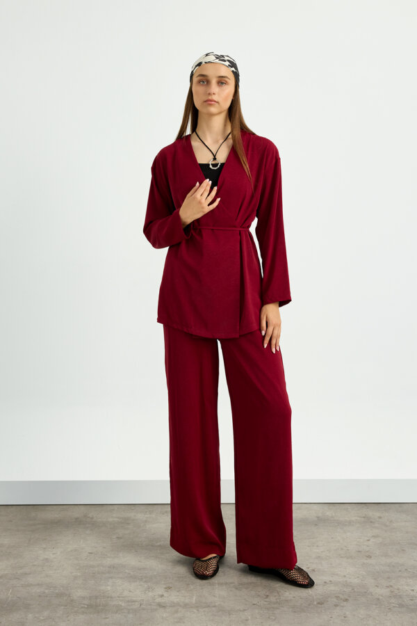 Bordo Kimono Takım - Görsel 2
