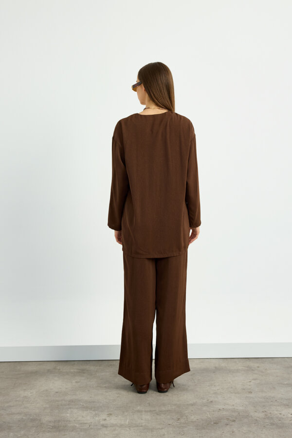 Kahverengi Kimono Takım - Görsel 6