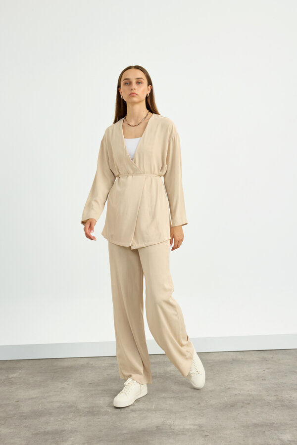 Bej Kimono Takım - Görsel 3