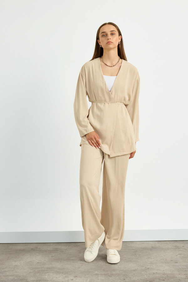 Bej Kimono Takım - Görsel 2