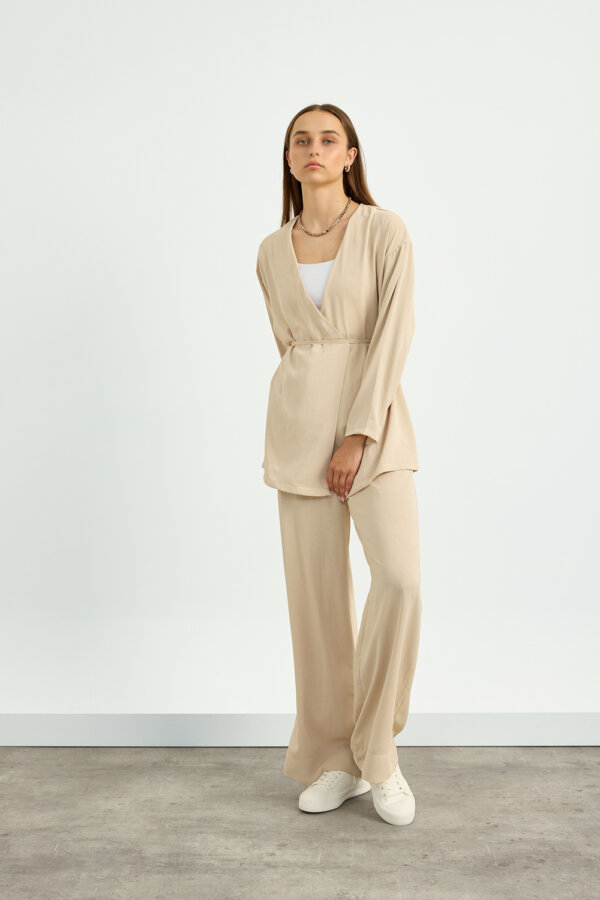 Bej Kimono Takım - Görsel 4